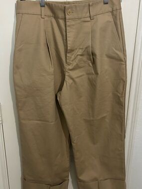 Ralph Lauren Tan Pleated Chino Trousers
